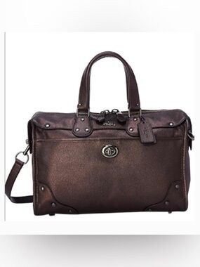 Coach Rhyder  Satchel Bag in a bronze metallic two tone leather